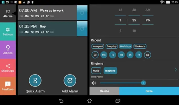 Alarm clock to wake you up android App screenshot 0